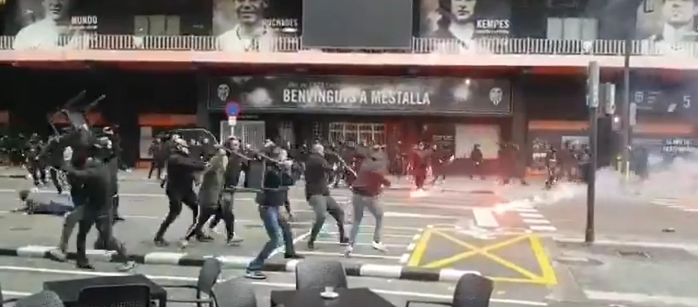 Ισπανία: Επεισόδια μεταξύ οπαδών της Μπαρτσελόνα και της Βαλένθια (βίντεο)